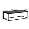 Couchtisch Mango Massivholz Metall Schwarz 120x60x40cm Rechteckig Modern
