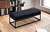 Sitzbank Samt Schwarz 108x40x40cm Polsterbank Metallgestell Modern Gesteppt