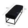 Sitzbank Samt Schwarz 108x40x40cm Polsterbank Metallgestell Modern Gesteppt