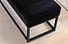 Sitzbank Samt Schwarz 108x40x40cm Polsterbank Metallgestell Modern Gesteppt