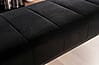 Sitzbank Samt Schwarz 108x40x40cm Polsterbank Metallgestell Modern Gesteppt
