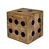 Würfelhocker Mango Massivholz 41x41x41cm Sitzwürfel Beistelltisch Holzhocker Design