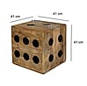 Würfelhocker Mango Massivholz 41x41x41cm Sitzwürfel Beistelltisch Holzhocker Design