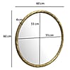 Wandspiegel Rund 60cm Metallrahmen Gold Modern Flurspiegel Garderobenspiegel Wandspiegel Rund 60cm Metallrahmen Gold Modern Flurspiegel Garderobenspiegel