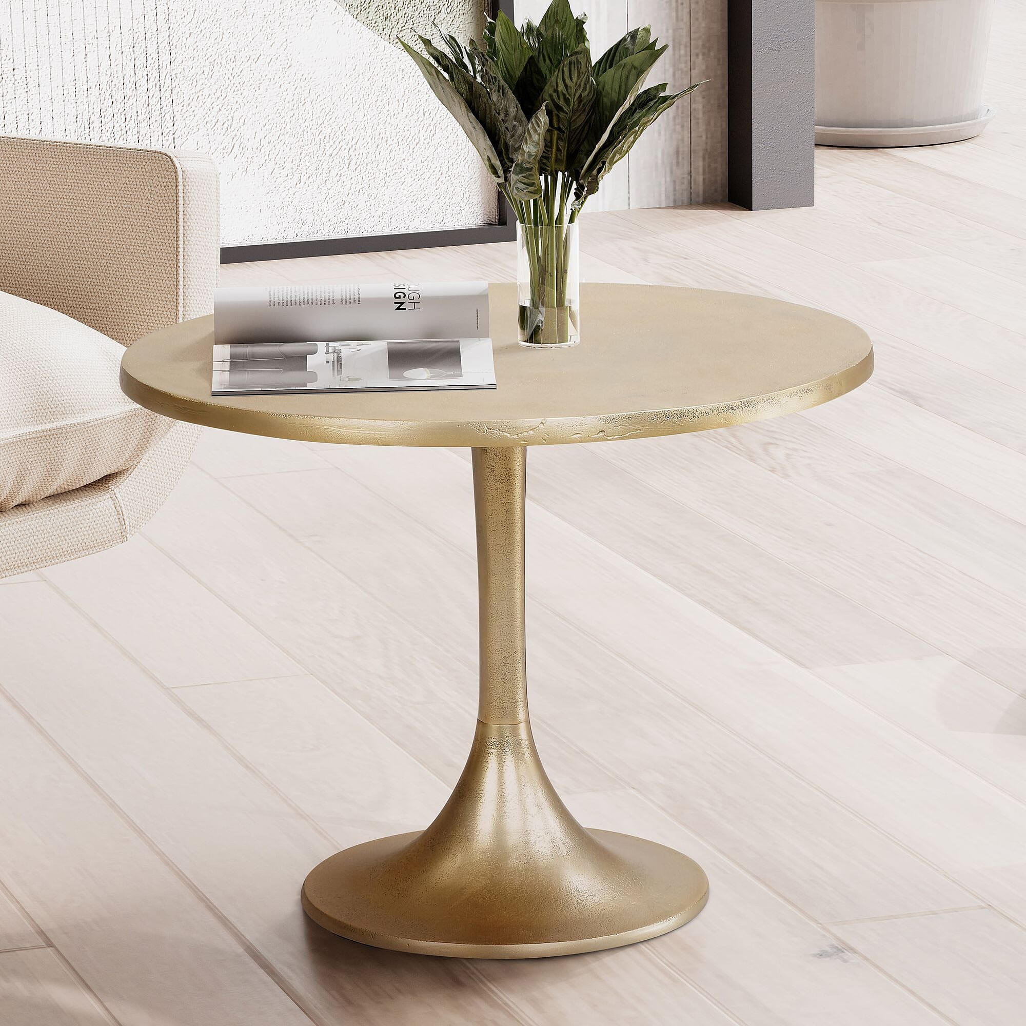Couchtisch Metall Gold 60x60x46 5cm Rund Aluminium Modern Wohnzimmer couchtisch-metall-gold-60x60x46-5cm-rund-aluminium-modern-wohnzimmer