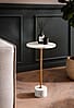Beistelltisch Marmor Metall 30x30x55,5cm Weiß Gold Rund Modern