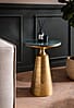 Beistelltisch Marmor Metall 40x40x56,5cm Grün Gold Rund Modern
