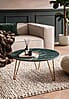 Couchtisch Marmor Grün 70x70x35 cm Metall Gold Dreibein Modern Rund