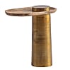 Beistelltisch Mango Massivholz Metall 50x30x52cm Oval Modern Sofatisch