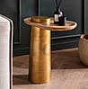 Beistelltisch Mango Massivholz Metall 50x30x52cm Oval Modern Sofatisch