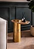 Beistelltisch Mango Massivholz Metall 50x30x52cm Oval Modern Sofatisch
