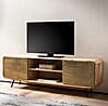 Lowboard Mango Massivholz 160x55x41cm TV-Kommode mit punzierten Türen Modern
