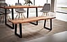 Esszimmerbank 120x40x45,5cm Akazie Massivholz Metall Baumkante Modern