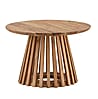Couchtisch Akazie Massivholz Rund 60x60x40cm Hellbraun Gittergestell Modern