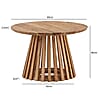 Couchtisch Akazie Massivholz Rund 60x60x40cm Hellbraun Gittergestell Modern