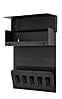 Wandgarderobe KEEPER Schwarz Garderobe 5 Haken und Klappe, von Spinder