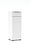 Schmaler Aktenschrank SANTORIN Weiß & weißes Glas – 40x110 cm