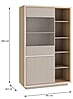 Highboard Vitrine FICAR 2-trg. Dekor: Riva Eiche / Imbiah Pine, Forte