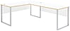 Winkel-Schreibtisch MEMPHIS Weiß - Metallgestell 229 x 170 cm