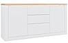 Sideboard DURAOAK 2-trg. 3 Schubladen Weiß glossy / Eiche Dekor Forte