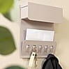 Wandgarderobe KEEPER Silky Taupe Garderobe 5 Haken und Klappe, Spinder