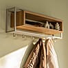 Garderobe Wandgarderobe SCHOOL 80 Stahl Silky Taupe Ablage Eiche
